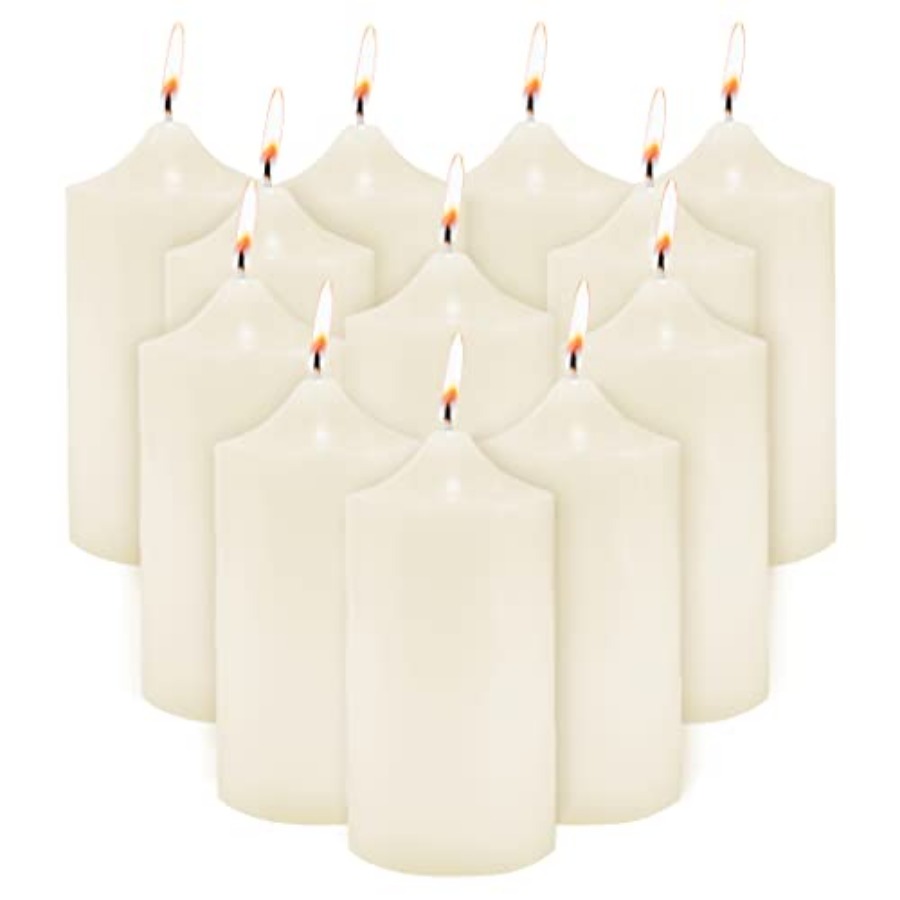 Relax - Spa & Wellness - Unscented Pillar Candles for Weddings, Home