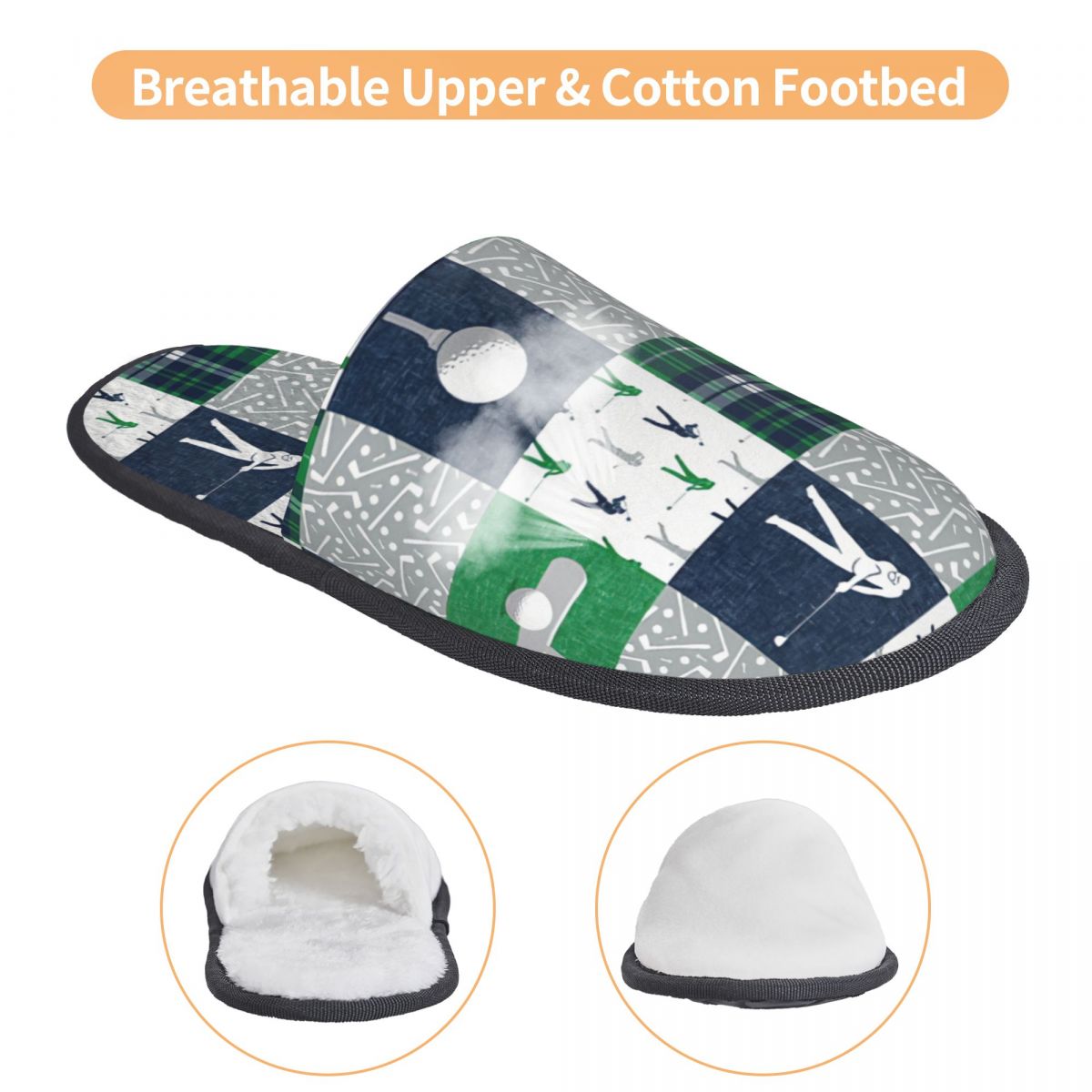 Golf Navy Plaid Guest Slippers - Spa & Wellness Hotel Diament Ustroń Opinie recension och pris